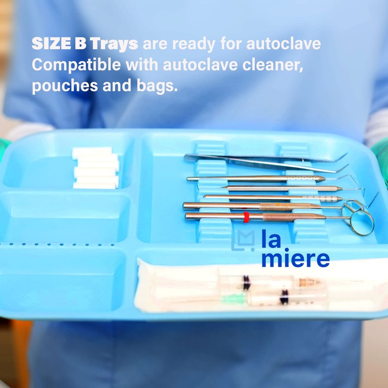 Dental Instrument Divided Tray, Autoclavable Divided Setup Tray, Divided Separate
