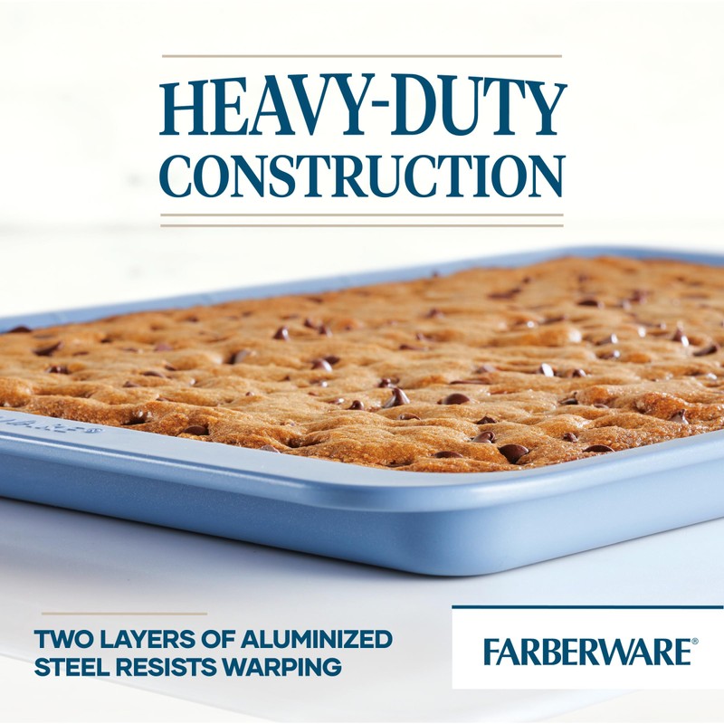 Farberware Easy Solutions Nonstick Bakeware Cookie Pan/Baking Sheet with Drop