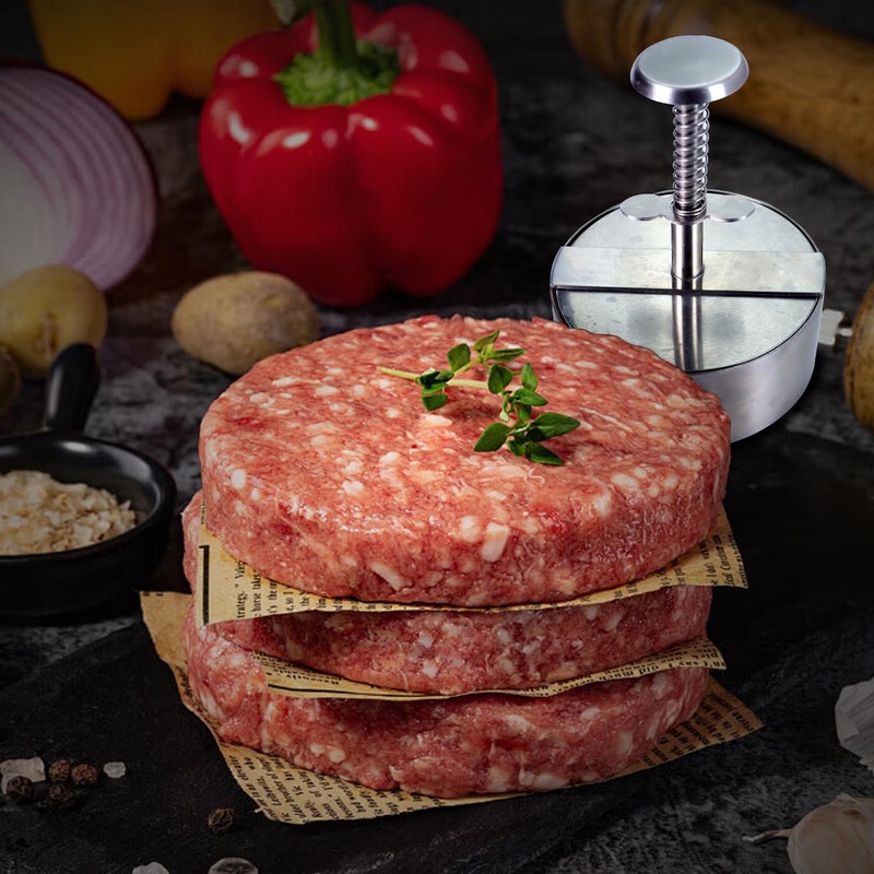Stainless Steel Burger Press, Adjustable Hamburger Patty Maker, Meat Patty