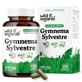 Wild & Organic Gymnema Sylvestre Capsules - 120 Count - Overall Health Support Supplement