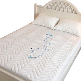Quilted Waterproof RV Short Queen Mattress Protector Pad for 60 x 75 Bed Fitted Sheet Style Deep Pocket Matress Cover RV Queen