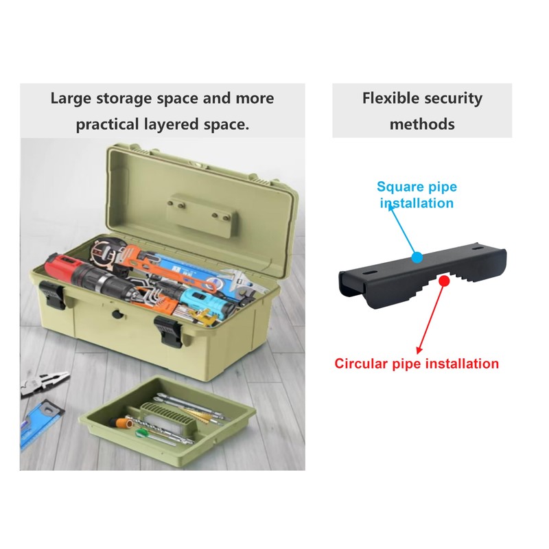 Universal Tool Box Kit,Tractor Tool Box, Lockable,With Mounting Bracket,ATV, UTV,
