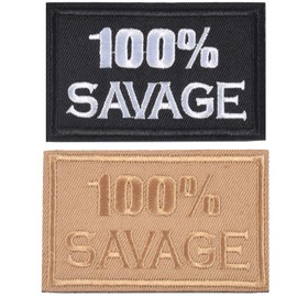 2 Pieces 100% Savage Military Tactical Patches, Backpack Armband Embroidery Decorative Patch