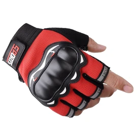 One Limitation TG184 Gloves Cycling Fingerless Protector Velcro Outdoor Men (Red)