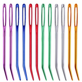 12 Pcs Tapestry Needles Bent Kit, 6 Colors Large Eyes Blunt Yarn Needles, Large Eye Sewing Darning Needles with Blunt Needles Stitch Markers Storage Box for Tapestry, Weaving