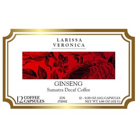 Ginseng Sumatra Decaf Coffee (Single Serve K-Cup Pods) (Gourmet, Naturally Flavored, Whole Coffee Beans) (12 pods, ZIN: 572862)