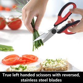 Left Handed Kitchen Scissors, Bailaipor Left Hand Kitchen Poultry Shears Tools All Purpose Heavy Duty