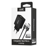 Netzladegerät, Micro-USB-Anschluss, Cool Universal, 2,4 A, Kit 2-in-1, Schwarz