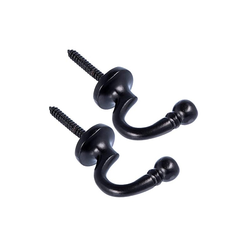 Cast Iron Black Ball End Curtain Holdbacks Hooks Black Ball