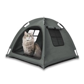 Nockovi Nockovi Grey Cat Tent HouseCat's Nest, Portable Indoor/Outdoor Pet Tent House for Cats, Puppies and Other Small Animals