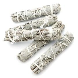 Gold Stone White Sage Wand Bundle, Slim Type, Approx. 0.2 - 0.4 oz (6 - 12 g), Trial Price, Aroma, Incense, California Sage, No Pesticides, Herbs, White Sage, 5 Bottles