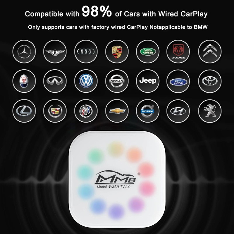 MMB Wireless CarPlay & Android Auto Box Adapter, Built in
