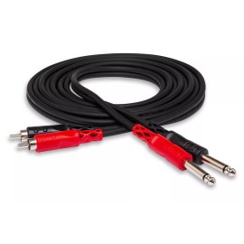 Hosa CPR-206 Dual Unbalanced 1/4" TS to Dual RCA Cable, 6m (19.7 ft.)