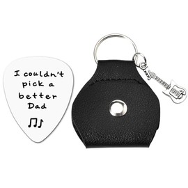 Dad Birthday Fathers Day Keychain Gifts from Daughter Son to Daddy Gifts Keychain for Dad Guitar Pick Gifts for Men I Couldn't Pick a Better Dad Guitar Pick Gift Keychains