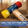 ESTWING Rubber Mallet - 12 oz Double-Face Hammer with Soft/Hard