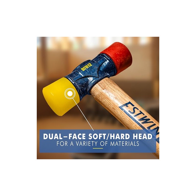 ESTWING Rubber Mallet - 12 oz Double-Face Hammer with Soft/Hard