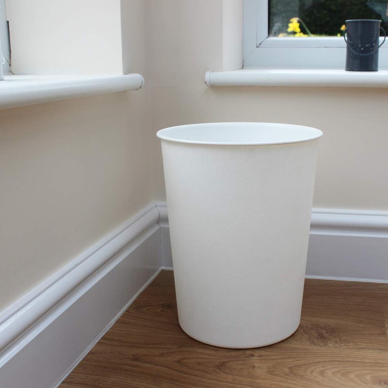 JVL Quality Vibrance White Lightweight Plastic Waste Paper Basket Bin,