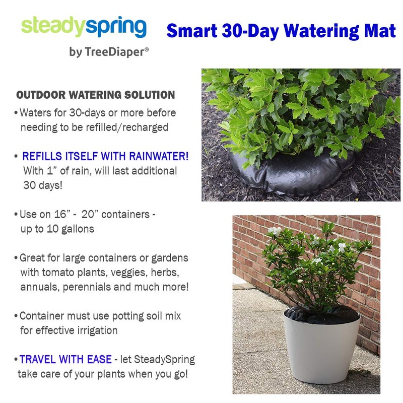 SteadySpring(R) Smart 30+Day Watering Mat Auto Refills with Rain for