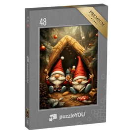 puzzleYOU: Puzzle 48 Teile „Geheimversteck der Weihnachtswichtel“