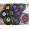 Retro Vinyl Record Funny Pun Title Coaster Set with wood