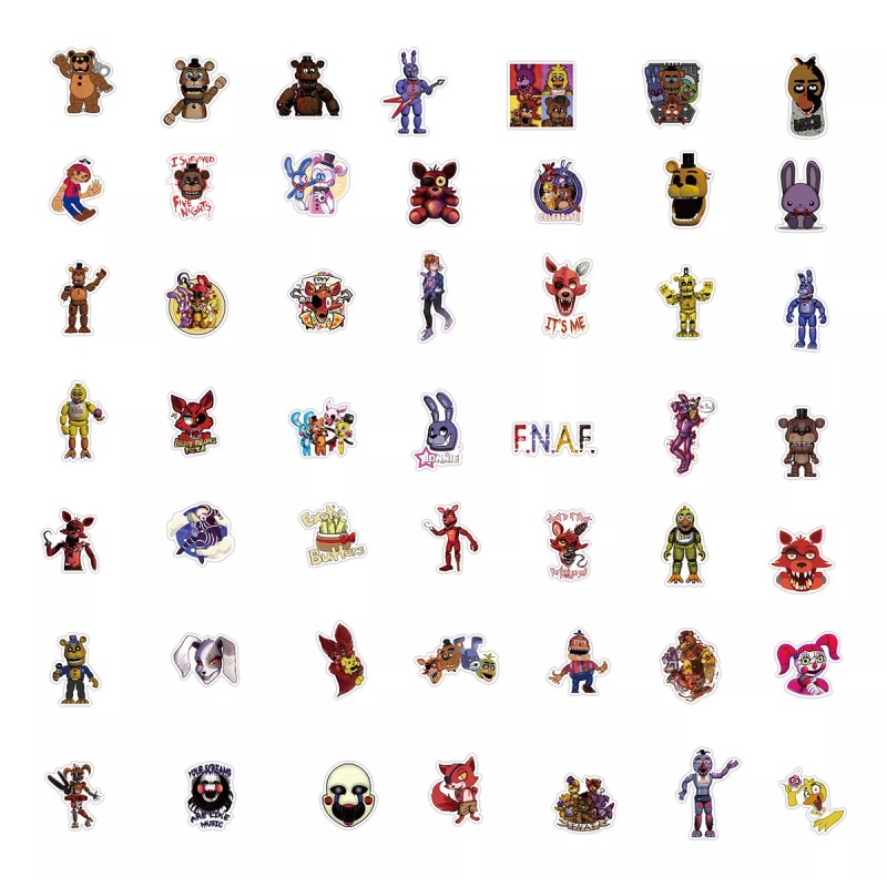 Fnaf Five Nights Freddy 50 Calcomanias Stickers Pvc Vs Agua