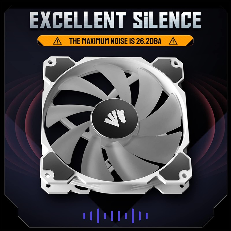 AsiaHorse 140mm Argb PWM Fan, Computer Case Fan with Advanced