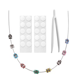 Goktvai Juego Decoración Tirantes para Muñecas, Tirantes Coloridos para Muñecas de 17 cm con Puntos de Pegamento y Pinzas Ideal Decorar Juguetes Peluche