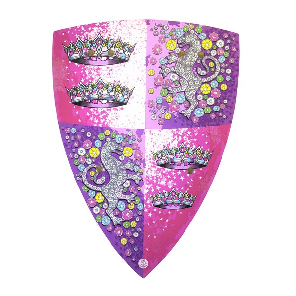 Liontouch Crystal Princess Shield For Girls | Foam Toy For Children’s Pretend Play With Medieval Pink & Silver Lioness Theme | Safe Weapons & Battle Armour For Dress Up & Royal Costumes