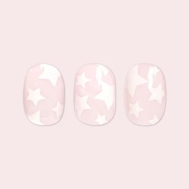 Olive & June Instant Mani Round Extra Short Press-On Nails, White, Super Stars,