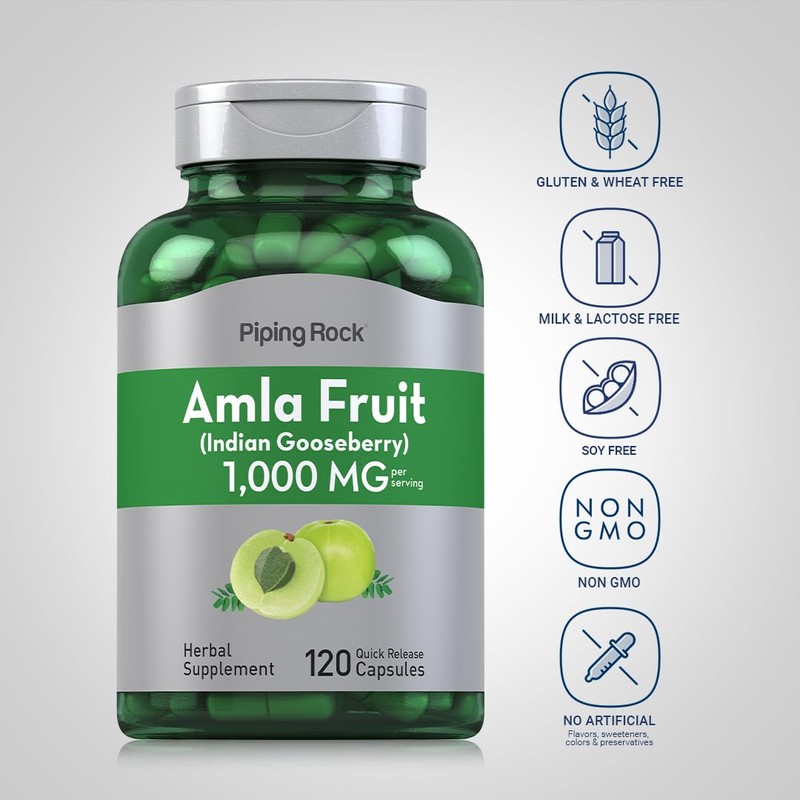 Piping Rock Amla Capsules 1000mg | 120 Pills | Fruit