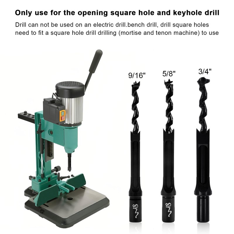 SaferCCTV Square Hole Drill Bit Set for Wood, Bearing Steel