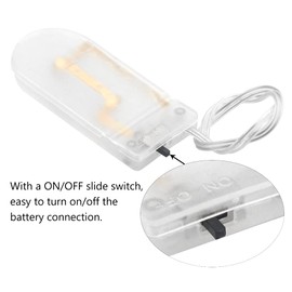 WMYCONGCONG 15 PCS Button Battery Holder 2X 3V CR2032 Battery Holder Coin Button Cell Battery Holders Case with ON/Off Switch Lead Wire Type (Clear)