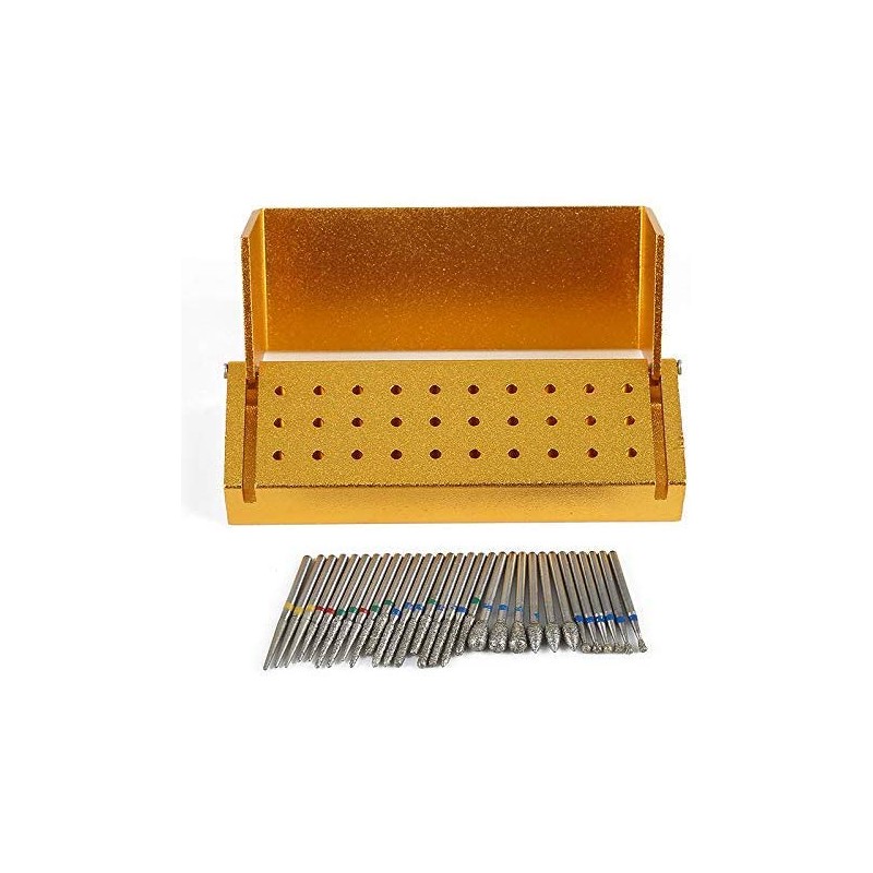 High Speed Diamond Bur Set with Aluminium Alloy Shelf by