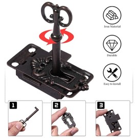 Cabilock 6 Juegos Cerraduras De Muebles Retro Vintage De Bronce Para Cajones Armarios Y Cajas De Joyería Con Llaves Fácil Instalación