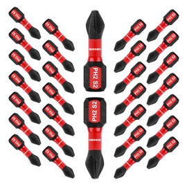 Geinxurn 30Pieces Magnetic #2 Phillips 1 in. Hex Anti-Slip Screwdriver Bits, 1/4 Inch Hex Shank Impact Tough PH2 Cross Screwdriver Bits Set