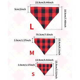 PET SHOW 4 Pack Plaid Small Dog Bandanas for Collars Slip Over Puppy Collar Boy Girl Medium Dog Bibs Slide on Pets Collar Attachment Grooming Costumes Accessories,M