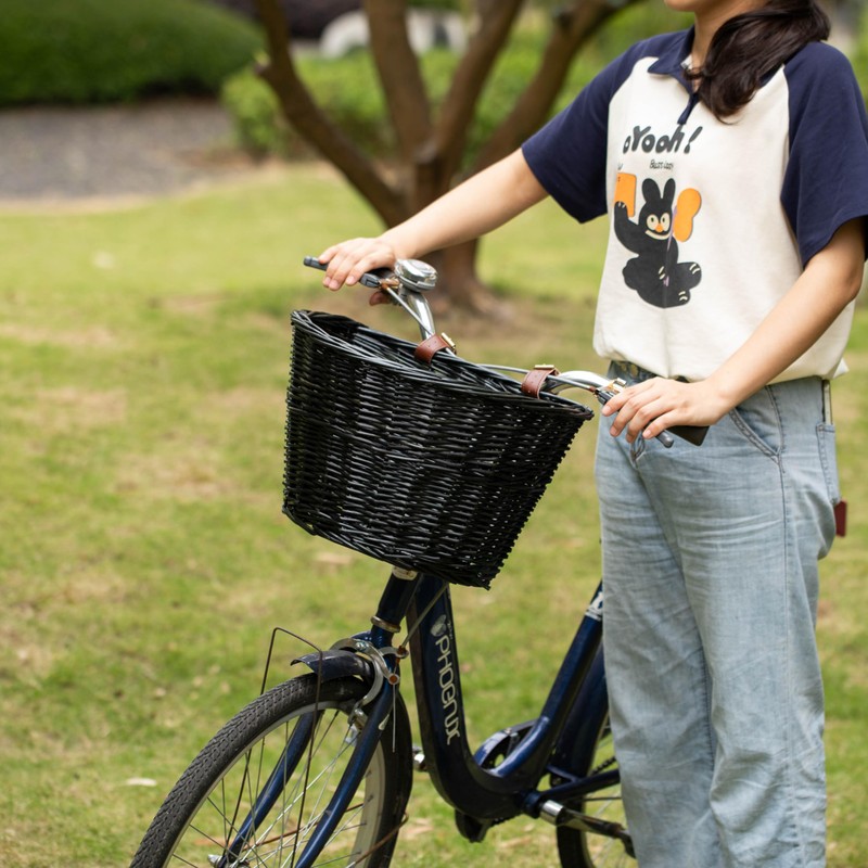 Wicker Front Cargo Bike Basket - Perfect for Riders of
