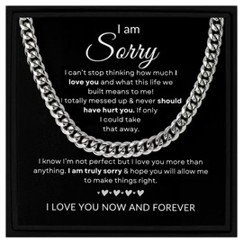 Gifted Happiness Sorry Necklace for Him Sorry Gift Apology Gift For Partner Gift For Him Gift From Wife Gift From Girlfriend Birthday Gift For Man