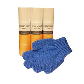 spitzner Shower Foam Cream Economy Pack (3 x 150 ml) with a Free Massage Glove