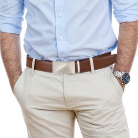 ITIEZY Mens Belt, Leather Ratchet Belt for Mens Dress Casual - Customizable Fit (35mm)