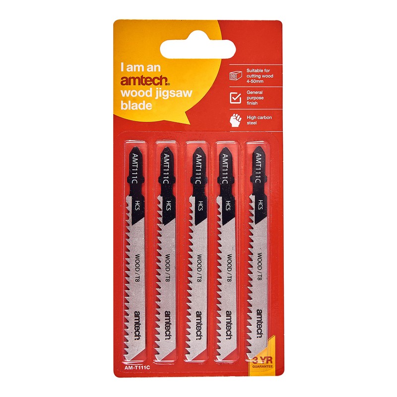 Amtech M1600 5 Piece wood jigsaw blade set (AMT111C)
