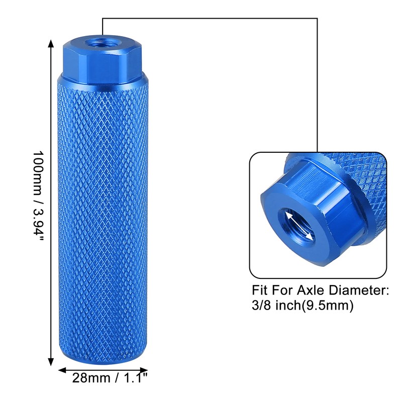 X AUTOHAUX Pair Rear Foot Pegs Footrests Blue for Bicycle