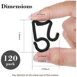 Marsui Christmas Light Clip Outdoor Gutter Hook Weatherproof Outdoor Light Clip Holiday Light Clip for Christmas Decoration (Black, 120)