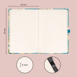 NOTIQUE Vincent van Gogh Lined Notebook with Elastic Band, 13 x 21 cm, Approx. A5, Designer Hardcover Notebook, Notepad, Journal, Diary for Adults, Women