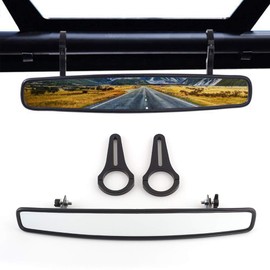 Motobiker 15" Wide Rear View Race Mirror Convex Mirror with 1.75" Clamp Compatible with Polaris RZR 800 1000 S 900 XP 1000, Kawasaki, Arctic Cat Wildcat