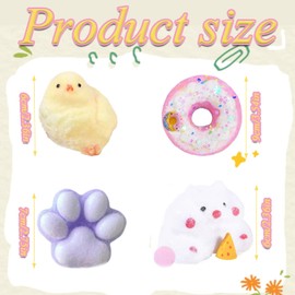 4PCS Taba Squishy, Stress Relief Squishies, Taba Squishy Paw, 4PCS Squishy Toys Set, Soft Fidget Toys for Kids and Adults, Perfect for Gifts and Classroom Use