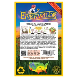 Everwilde Farms - 250 Organic All Seasons Cabbage Seeds - Gold Vault Packet