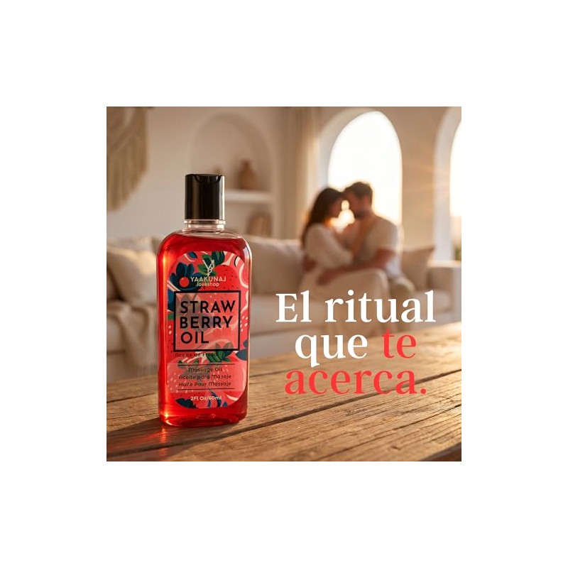 Aceite Masaje Corporal Yaakunaj Loveshop 60ml Fresa Straw Berry Oil