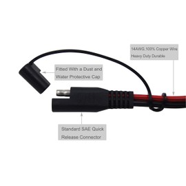 CUZEC 14FT/4.27m 14AWG SAE to SAE Extension Cable Quick Disconnect Wire Harness SAE Connector/SAE TO SAE Heavy Duty Extension Cable