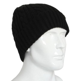 Soophen Gorro de Lana Holgado para Hombre, diseño de Calavera, Negro, Talla única